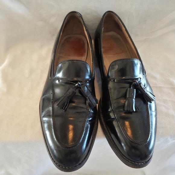 Johnston & Murphy Heritage Blk Leather Tassel Loafers Men\'s SZ 10.5 Dress Shoes